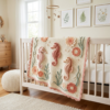 Blush Pink Seahorse Baby Blanket Free Crochet Pattern
