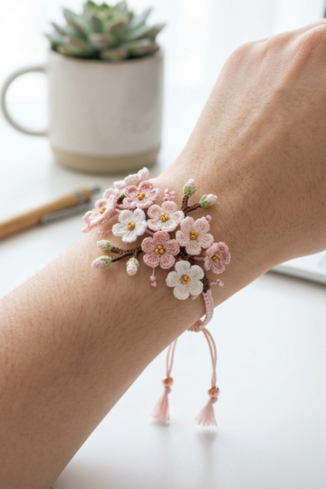 Autumn Maple Leaf Crochet Bracelet Free Pattern