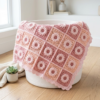 Blush Pink Monochrome Daisy Blanket Free Crochet Pattern