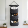 Charcoal Gray Bathroom Storage Basket Free Crochet Pattern