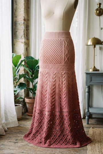 Dusty Rose Romantic Lace Maxi Skirt Free Crochet Pattern