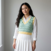 Mint Garden Bow Crochet Vest Free Crochet Pattern
