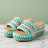 Mint Seafoam Green Crochet Platform Wedge Sandals Pattern