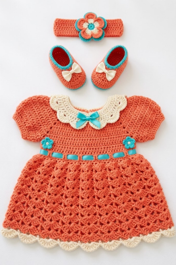Moana Tropical Baby Dress Set Free Crochet Pattern