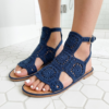 Navy Nautical Crochet Sandals in Coastal Bathroom Free Pattern