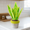 Neon Lime Snake Plant Amigurumi Free Crochet Pattern