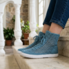 Ocean Blue Lattice Crochet High Tops Free Pattern