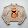 Orange Ginger Cat Velvet Bow Sweater Free Crochet Pattern