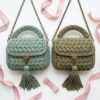 Sage Green Boho Braided Bag Free Crochet Pattern