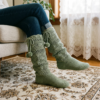 Sage Green Boho Crochet Lace Boots Free Pattern