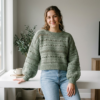 Sage Green Boho Lace Crochet Pullover Free Pattern