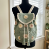 Sage Green Botanical Granny Backpack Free Crochet Pattern
