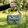 Sage Green Bow Handbag Free Crochet Pattern