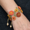 Sunset Dahlia Crochet Flower Bracelet Free Pattern