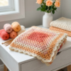 Sunset Peach and Coral Granny Square Blanket Free Crochet Pattern