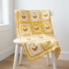 Sunshine Yellow Duckling Granny Square Blanket Free Pattern