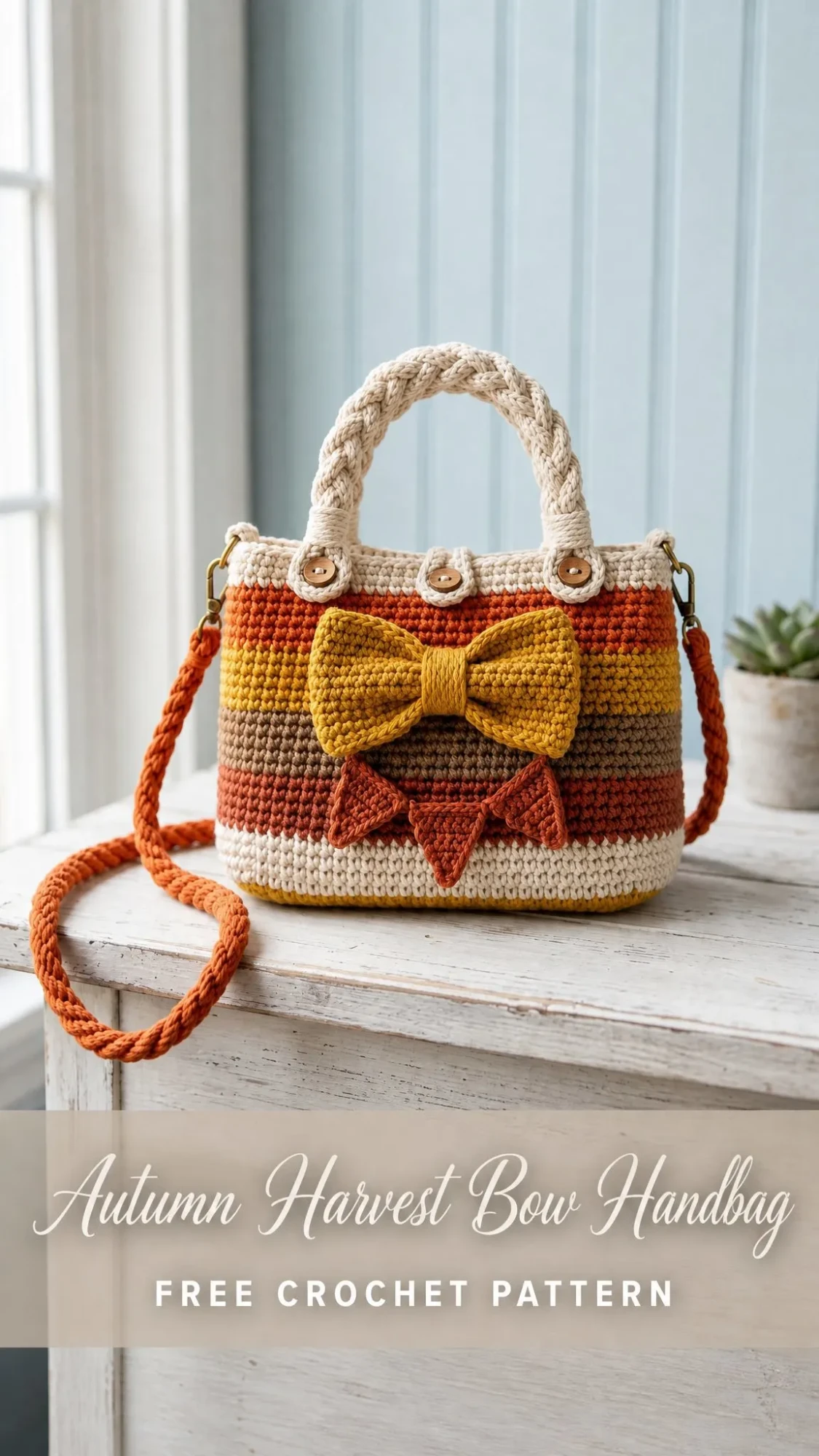 Autumn Harvest Bow Handbag Free Crochet Pattern