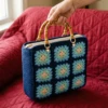Coastal Blue Granny Square Tote Bag Free Crochet Pattern