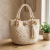 Cream Boho Tassel Purse Free Crochet Pattern