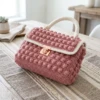 Dusty Rose Bobble Purse Free Crochet Pattern