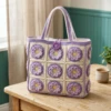 Lavender Garden Granny Square Bag Free Crochet Pattern