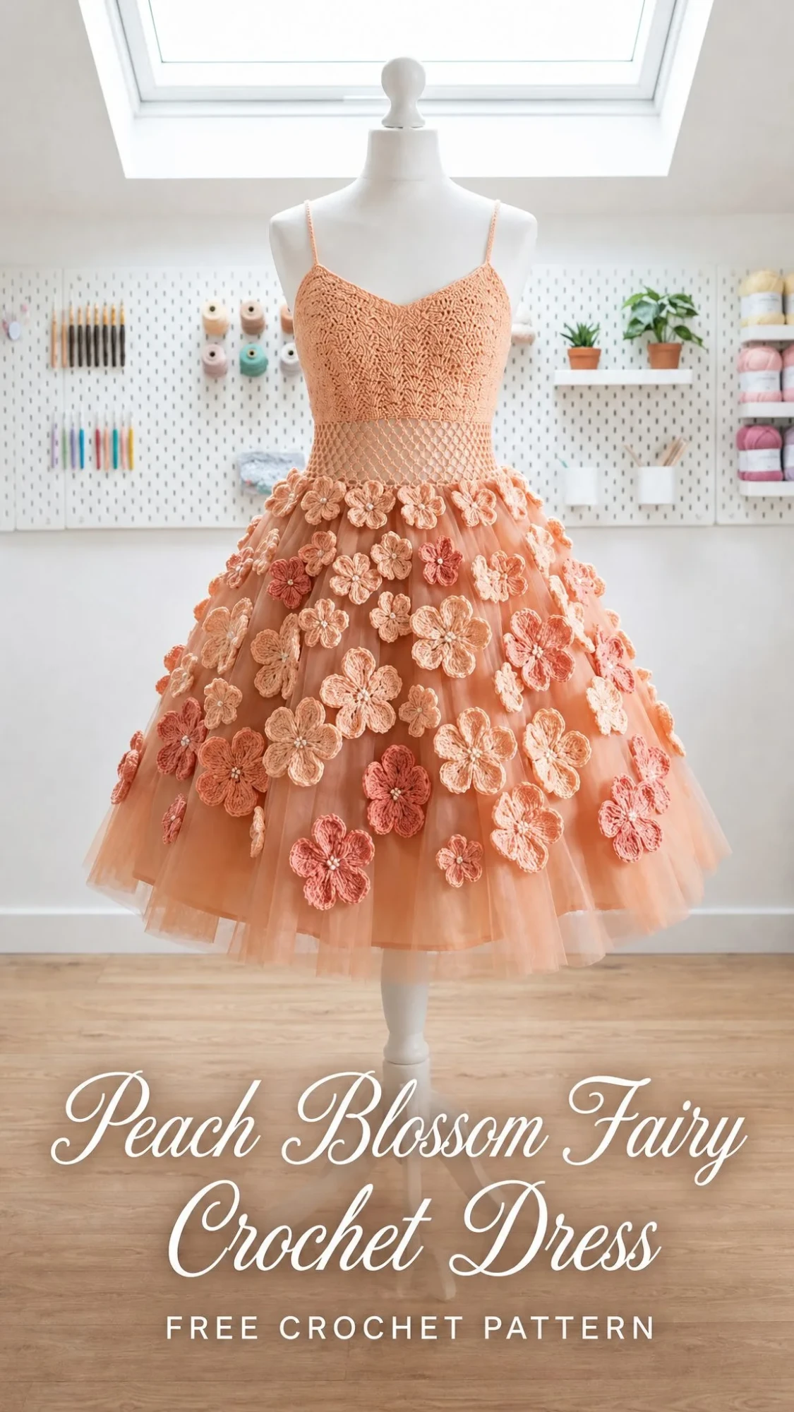 Peach Blossom Fairy Crochet Dress Free Crochet Pattern