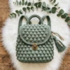 Sage Green Boho Backpack Free Crochet Pattern