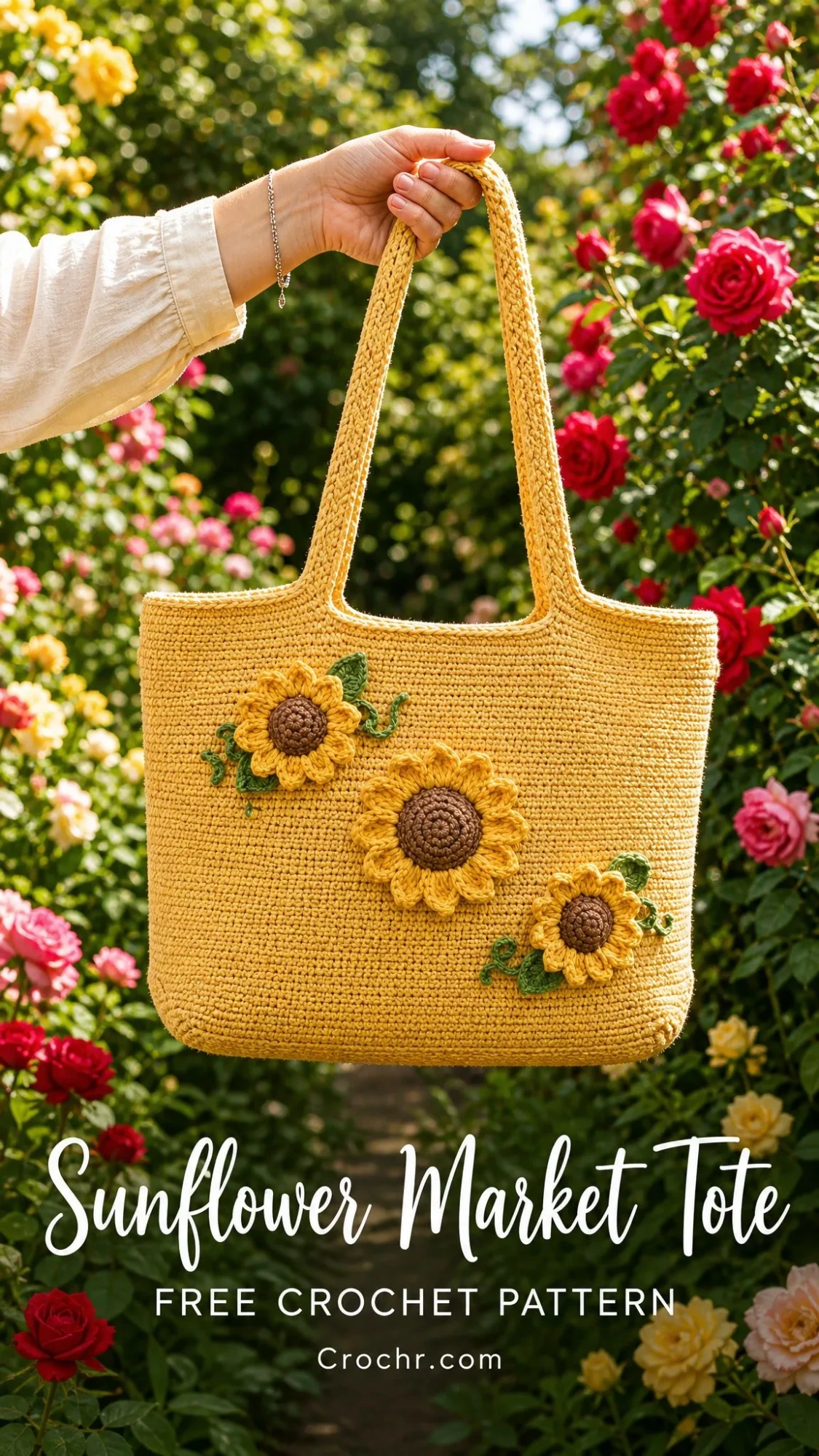 Sunflower Market Tote Free Crochet Pattern
