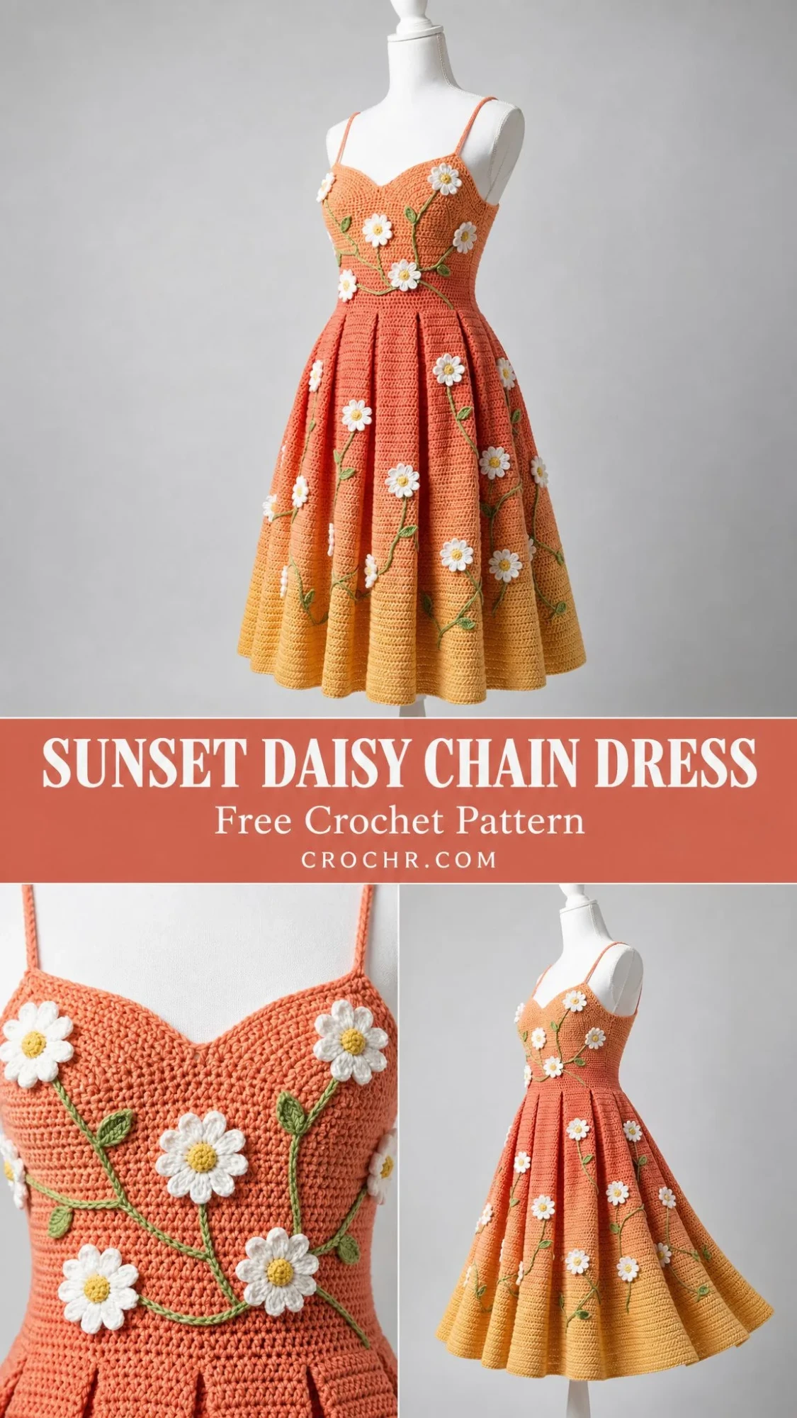 Sunset Daisy Chain Dress Free Crochet Pattern