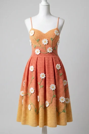 Sunset Daisy Chain Dress Free Crochet Pattern