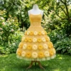 Sunshine Yellow Dahlia Crochet Dress Free Crochet Pattern