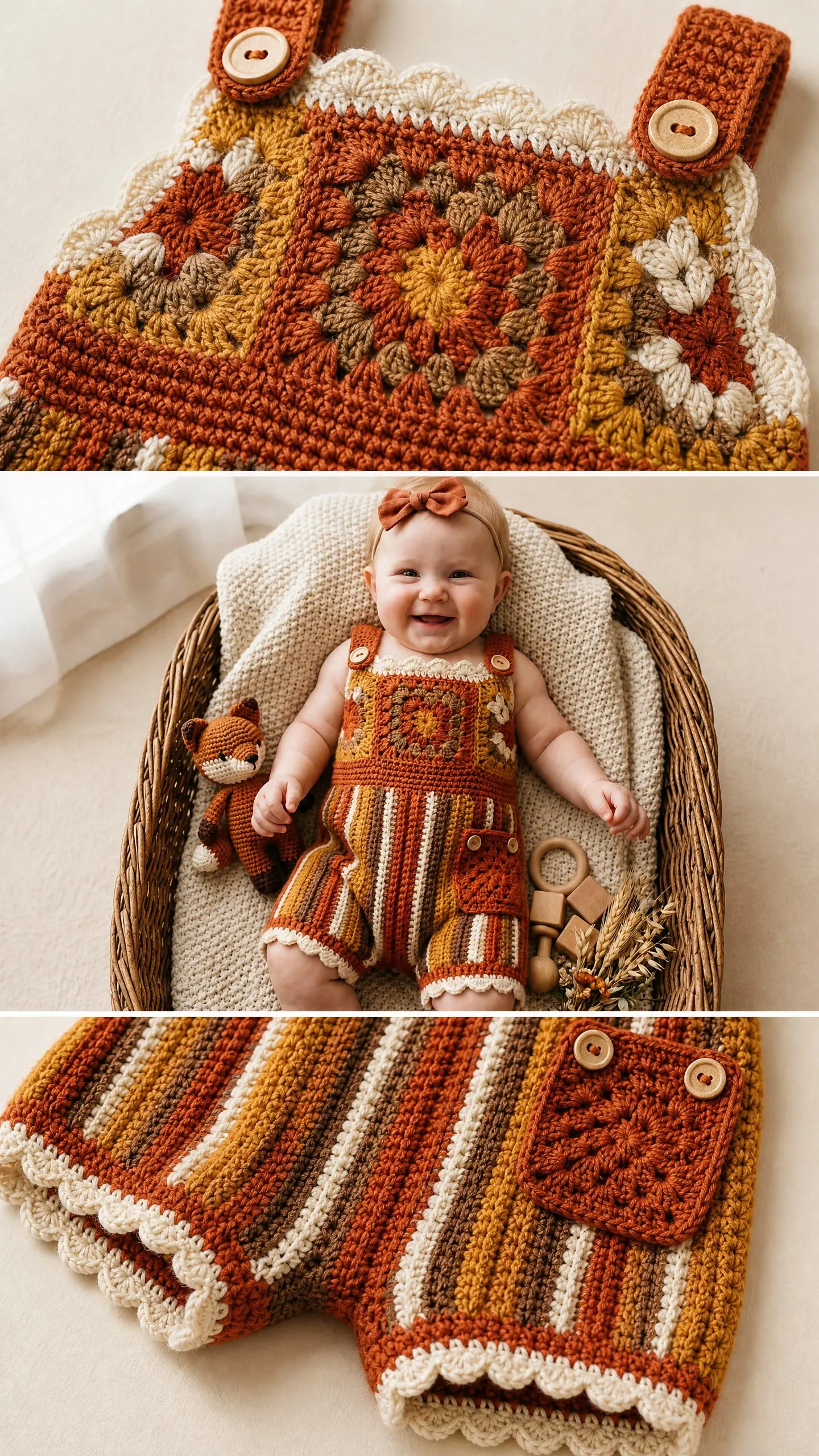 Autumn Harvest Granny Romper Free Crochet Pattern