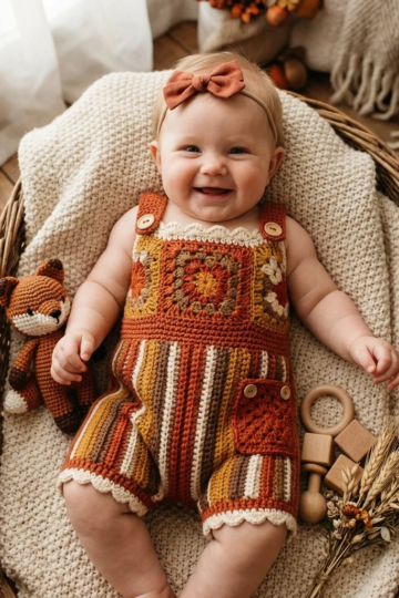 Autumn Harvest Granny Romper Free Crochet Pattern
