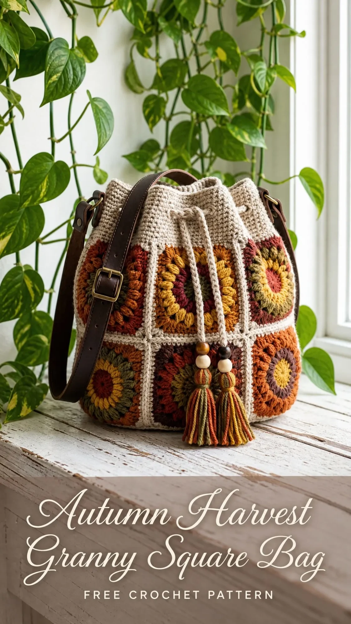 Autumn Harvest Granny Square Bag Free Crochet Pattern