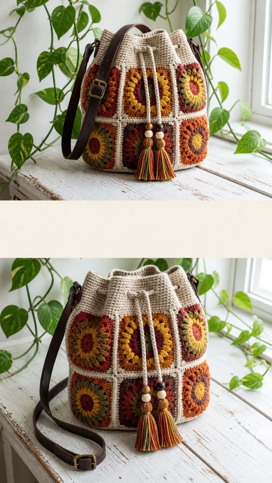 Autumn Harvest Granny Square Bag Free Crochet Pattern