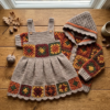 Autumn Harvest Granny Square Dress Set Free Crochet Pattern