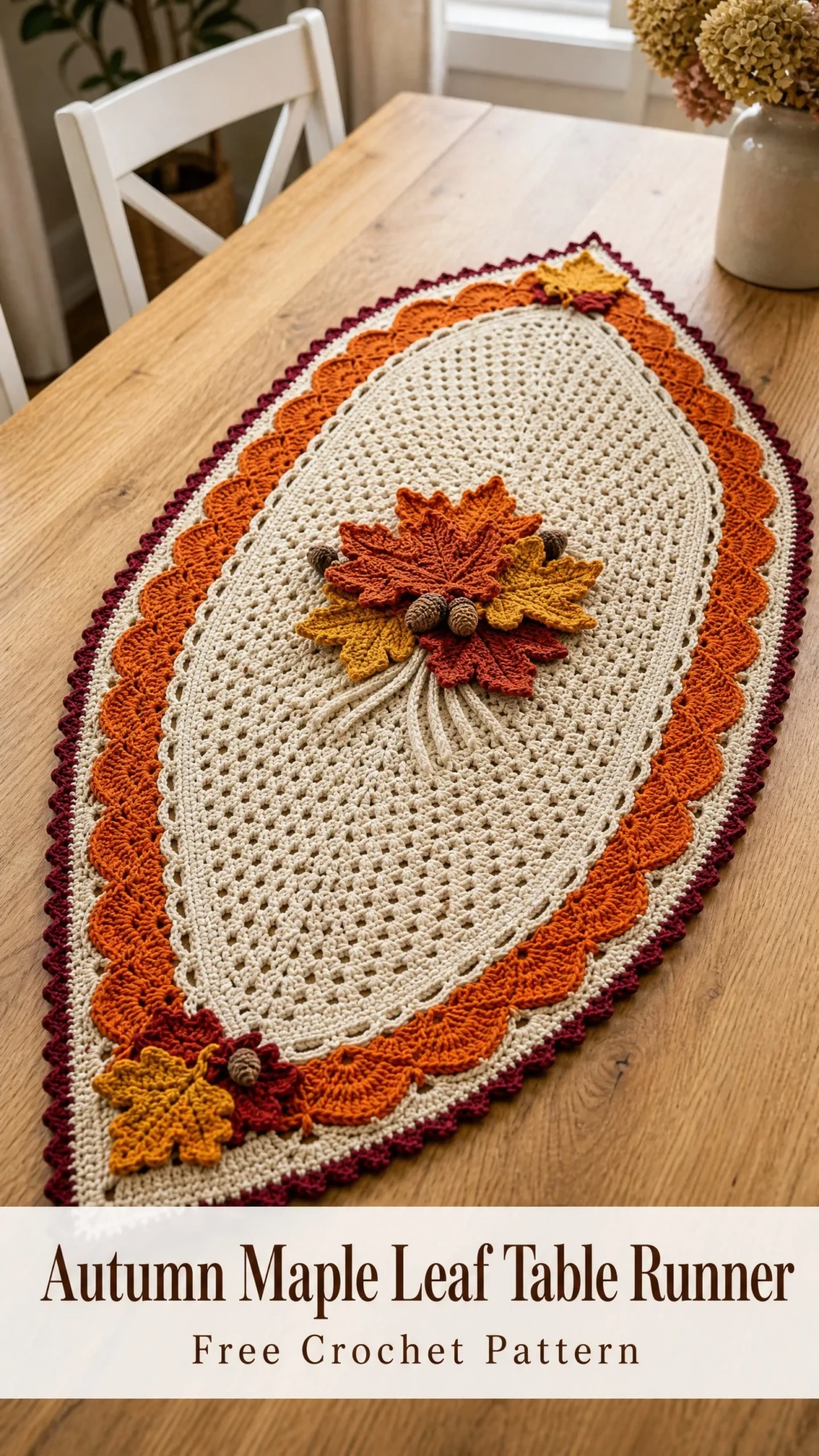 Autumn Maple Leaf Table Runner Free Crochet Pattern
