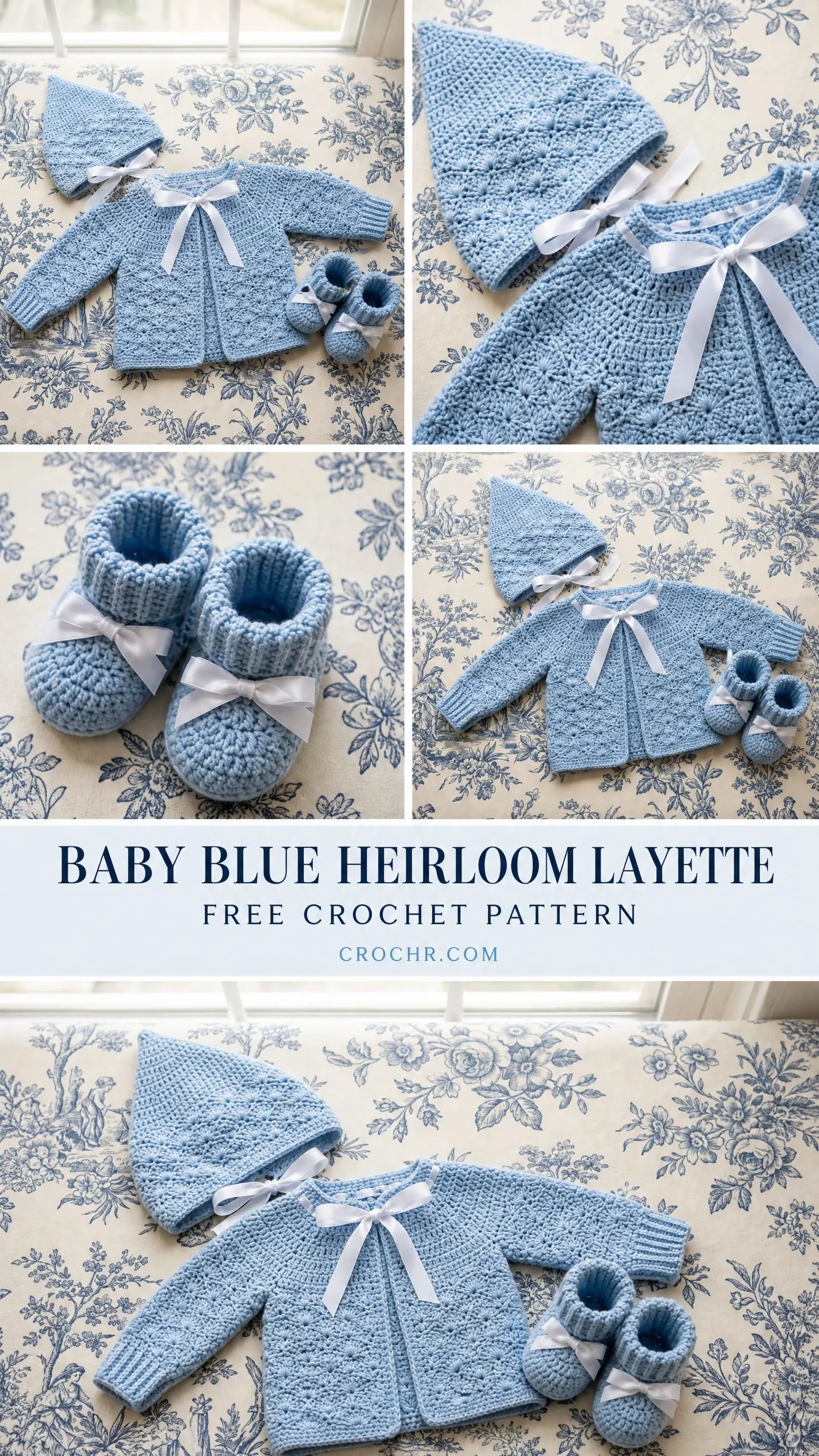 Baby Blue Heirloom Layette Free Crochet Pattern
