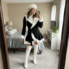 Black and White Shearling Crochet Cardigan Free Pattern