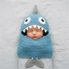 Blue Shark Baby Cocoon Wrap Free Crochet Pattern