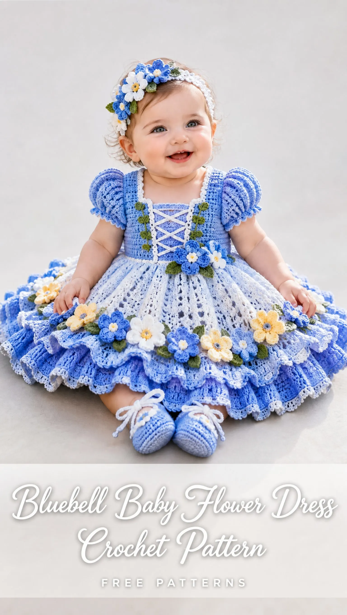 Bluebell Baby Flower Dress Crochet Pattern