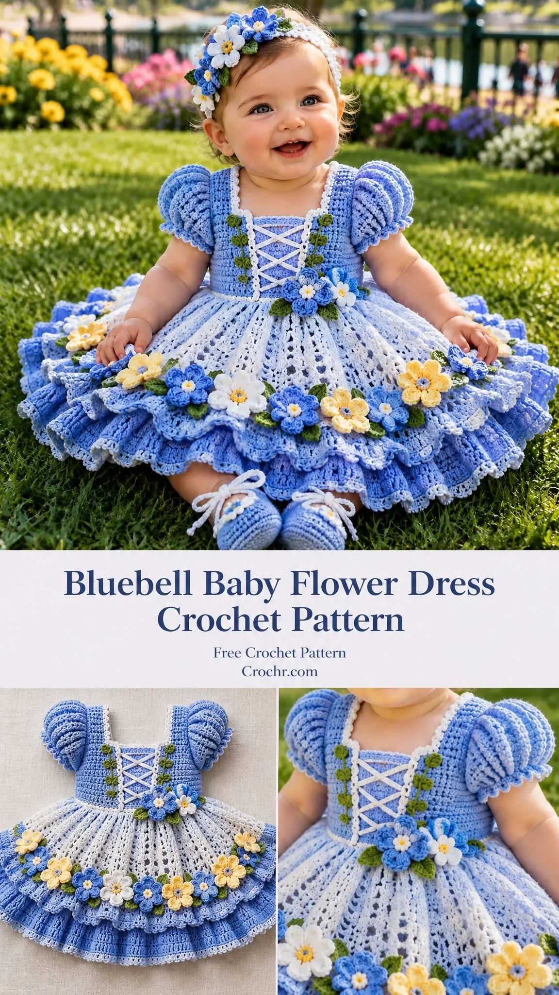 Bluebell Baby Flower Dress Crochet Pattern
