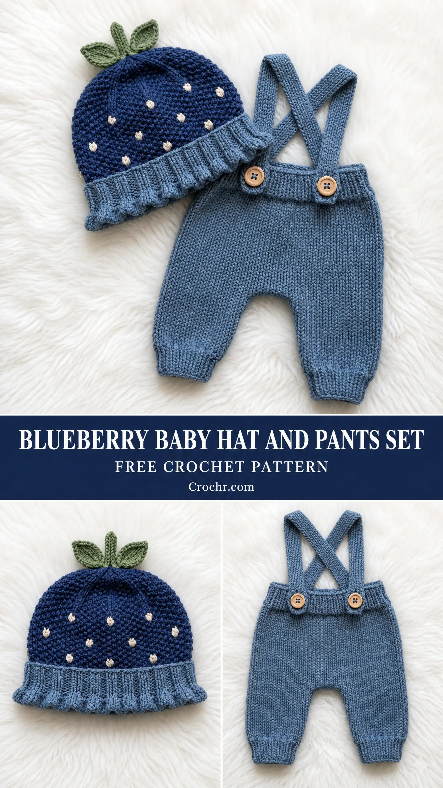 Blueberry Baby Hat and Pants Set Free Crochet Pattern