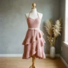 Blush Pink Ruffle Halter Dress Free Crochet Pattern