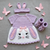 Bunny Rabbit Baby Dress Set Free Crochet Pattern