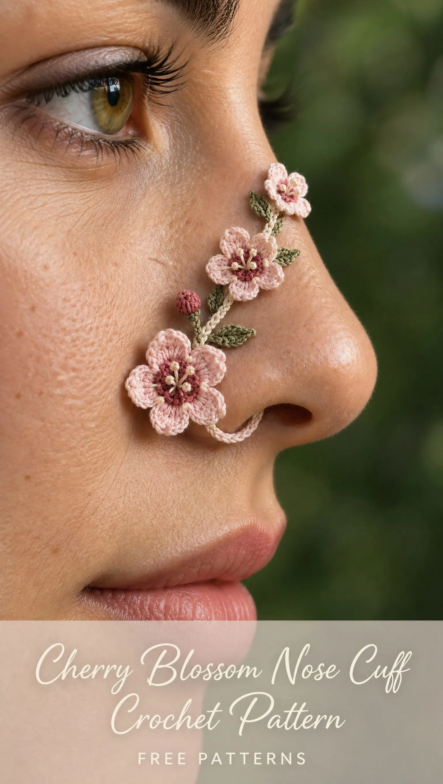 Cherry Blossom Nose Cuff Crochet Pattern