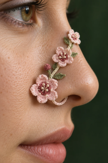 Cherry Blossom Nose Cuff Crochet Pattern