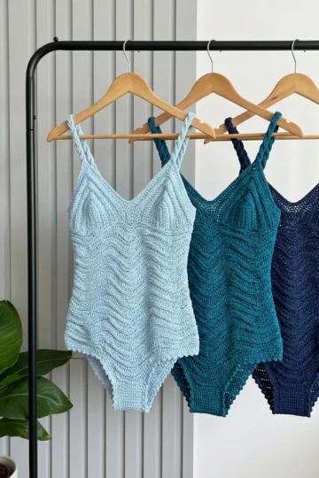 Coastal Blue Wave Stitch Bodysuit Free Pattern