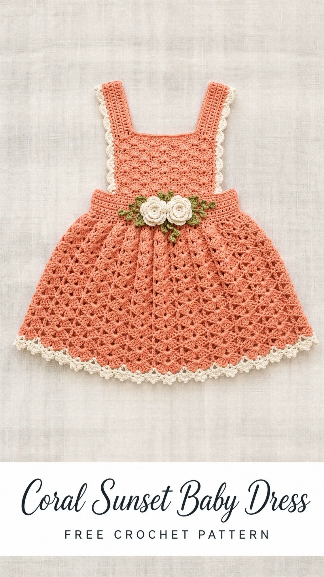 Coral Sunset Baby Dress Free Crochet Pattern