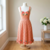 Coral Sunset Crochet Floral Dress Free Crochet Pattern